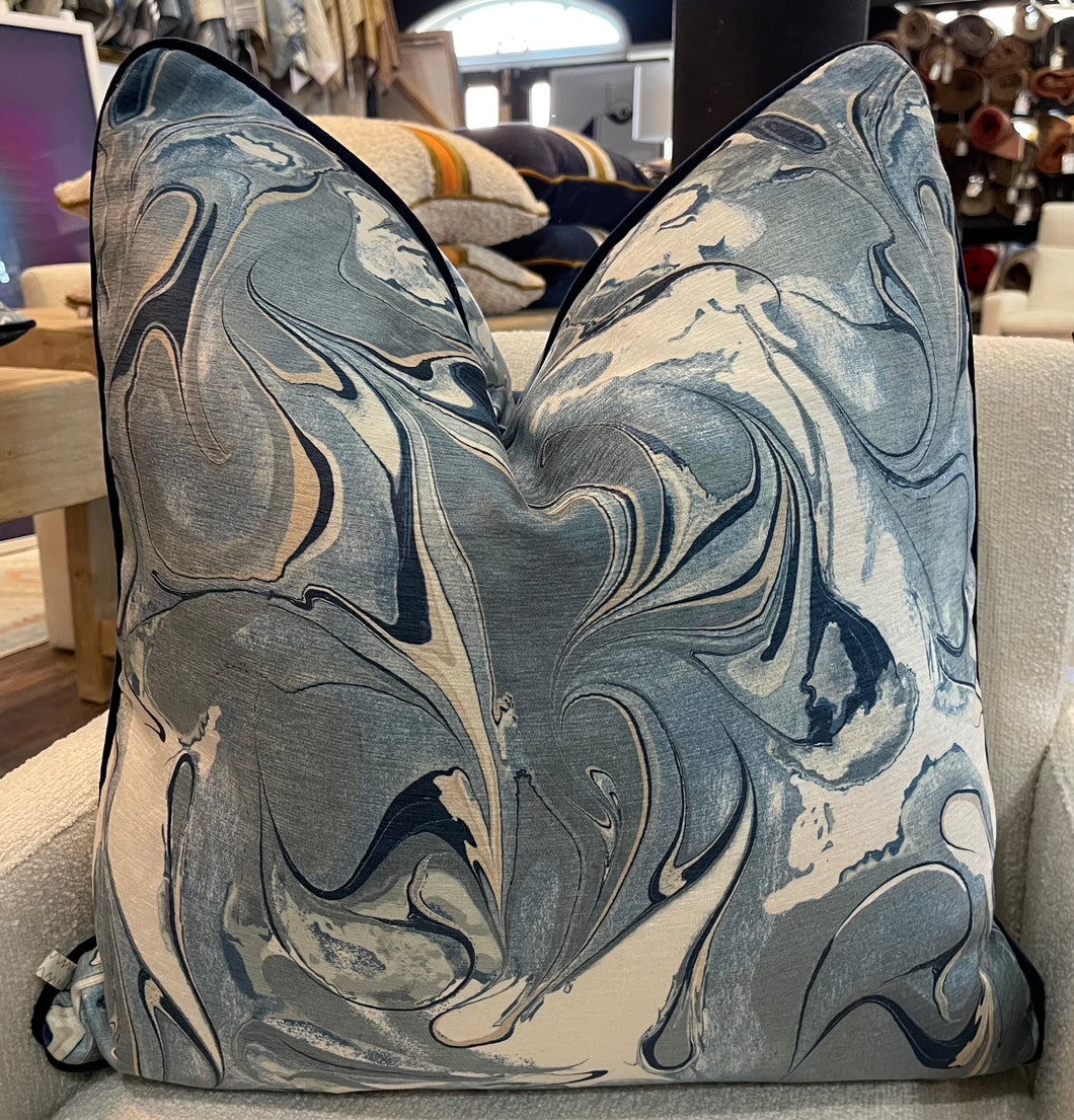 Juneau River Blue Pillow