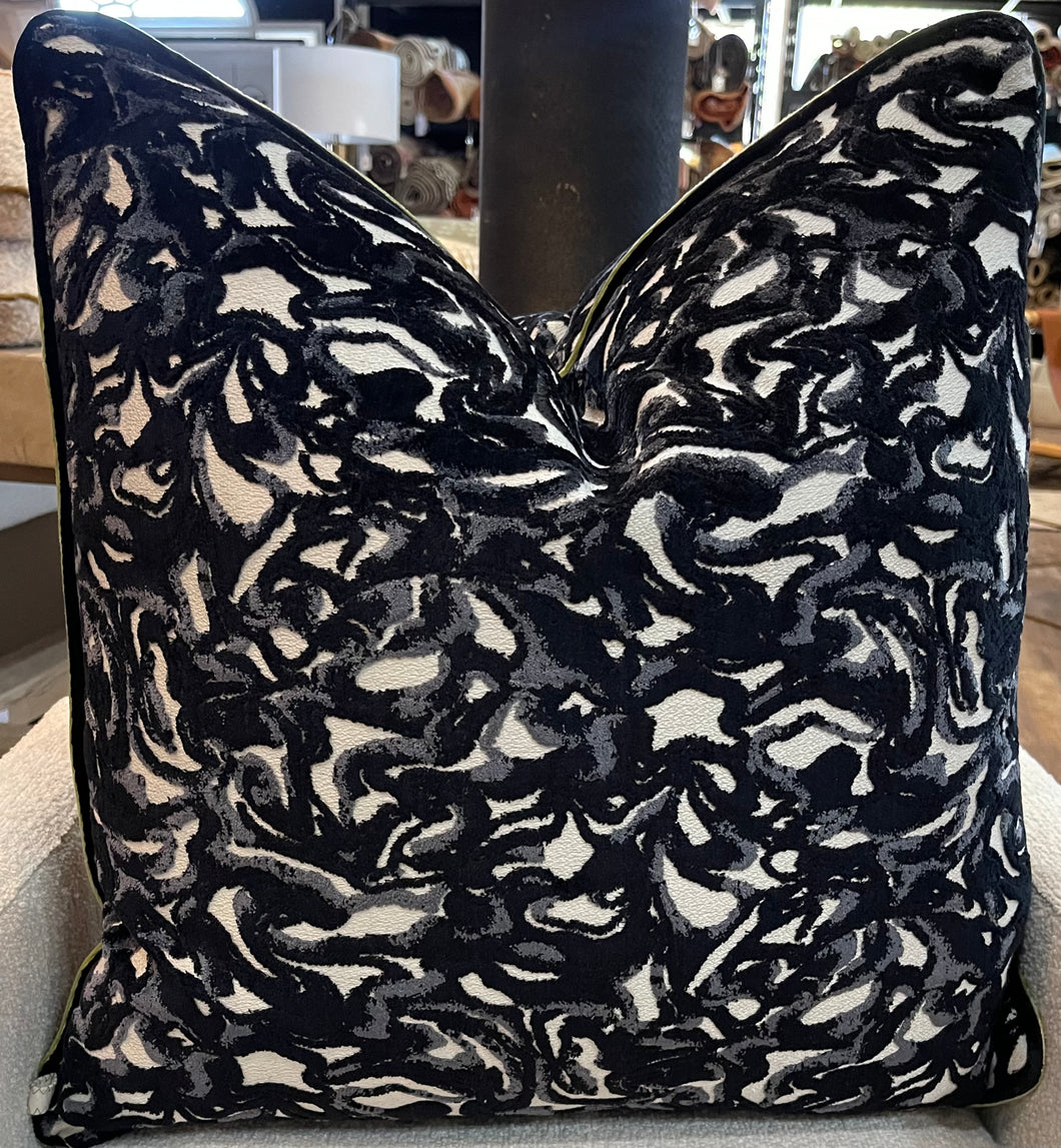 Marla Black Swirl Pillow