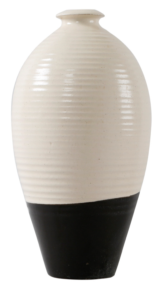 White & Black Mei Ping Small Vase
