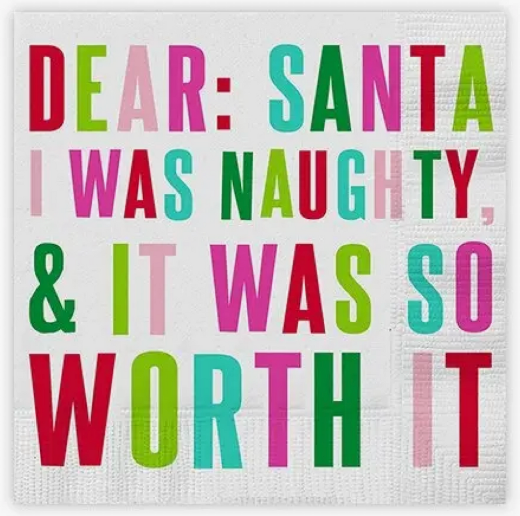 Beverage Napkins - Dear Santa, I Was Naughty