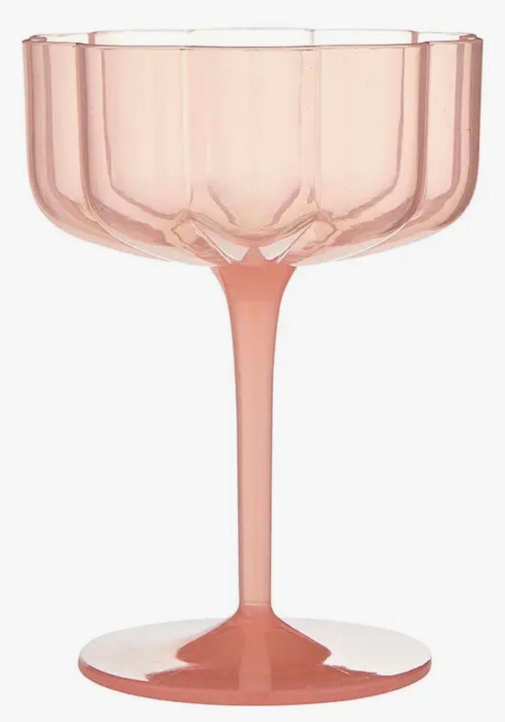 Pink Acrylic Coupe Wave - Set of 4