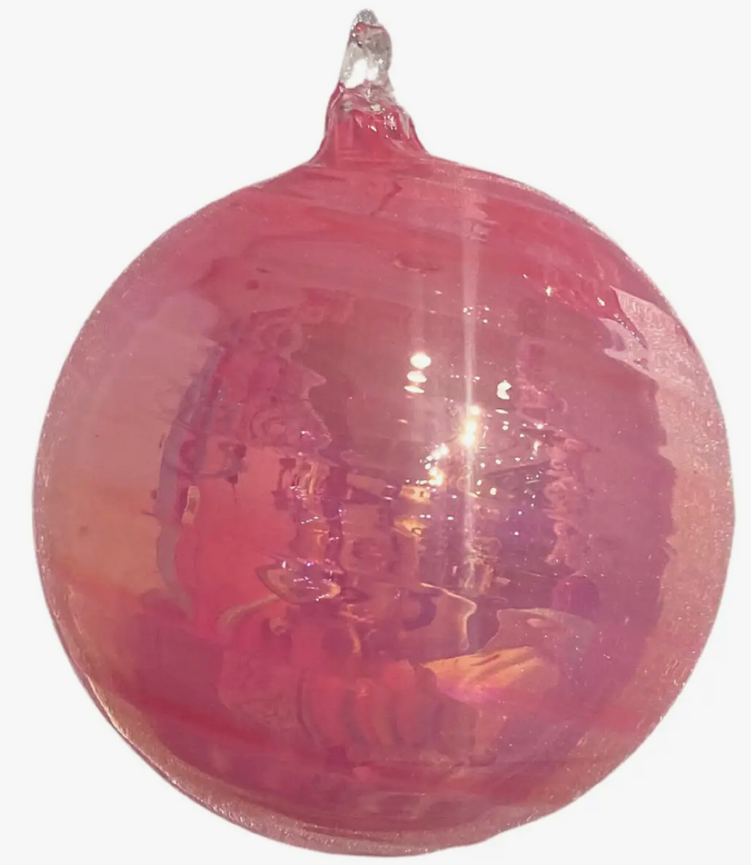 Christmas Sophisticated Swirl Iridescent Glass Ball Ornament