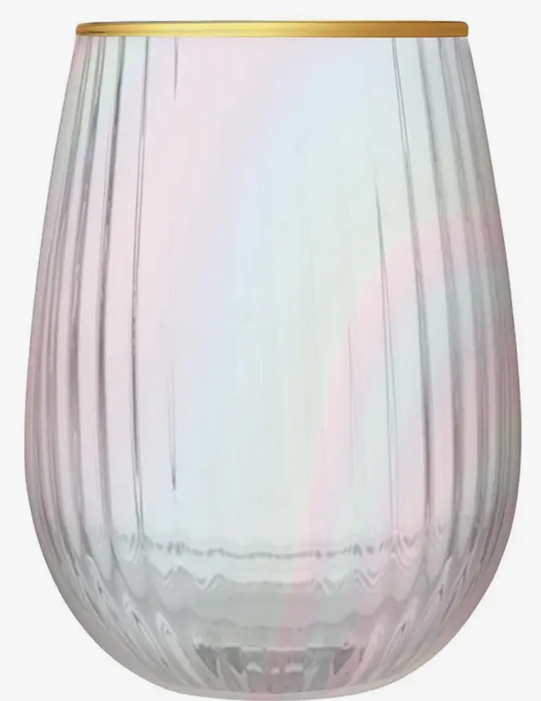 Beveled Stemless Wine Glasses - Set of 4