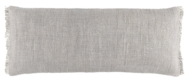 Griffin Linen Gray Decorative Pillow- 16x40 Lumbar