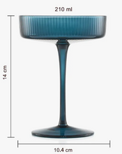 Load image into Gallery viewer, Art Deco Ribbed Pastel Cocktail Glasses - 6 Set
