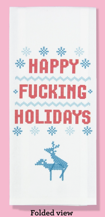 Happy Holidays Dish Towel