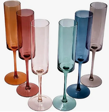 Load image into Gallery viewer, Muted Rainbow Champagne Flute - Set of 6
