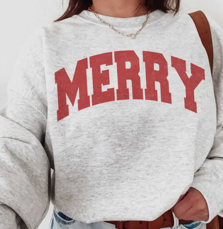 Merry Graphic Sweatshirt - Ash