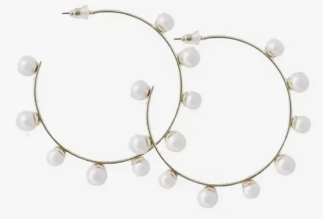 Pearl Hoop Earrings