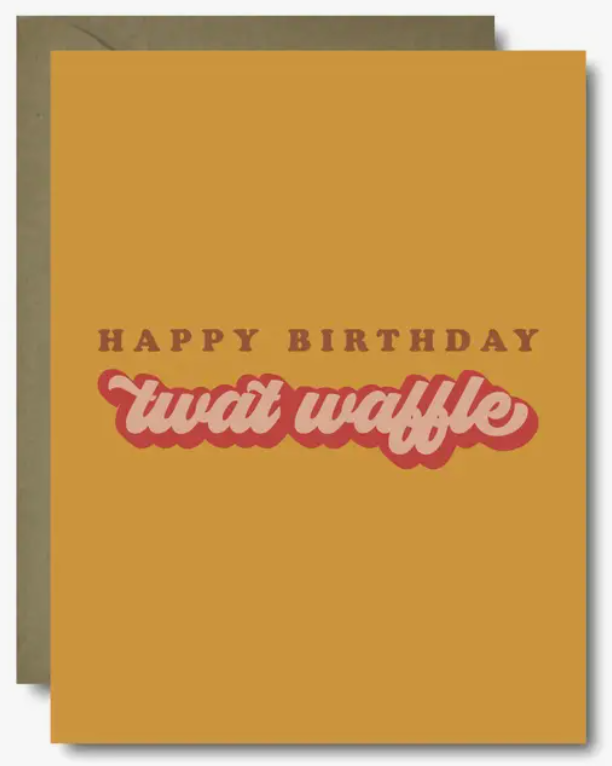 Retro Twat Waffle Greeting Card