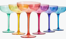 Load image into Gallery viewer, Colored Coupe Plastic Margarita Glasses - Set of 6
