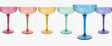 Load image into Gallery viewer, Colored Coupe Plastic Margarita Glasses - Set of 6
