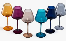 Load image into Gallery viewer, Jewel Colored Crystal Wine Glasses - Set of 6

