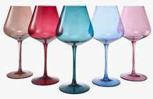 Load image into Gallery viewer, Spring Colored Crystal Wine Glasses - Set of 5
