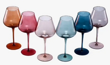 Load image into Gallery viewer, Pastel Colored Crystal Wine Glasses - Set of 6
