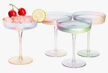Load image into Gallery viewer, Ribbed Iridescent Coupe Glasses - Set of 4
