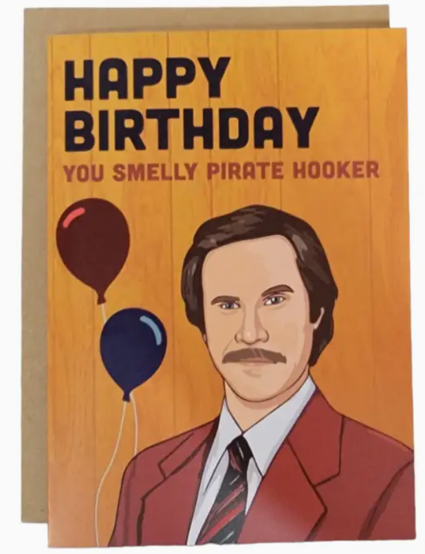 Happy Birthday Pirate Hooker Greeting Card