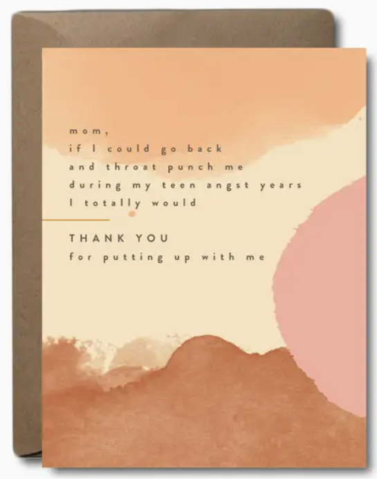 Teen Angst Mother's Day Greeting Card
