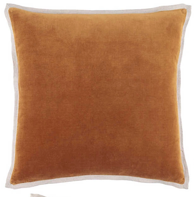 Gehry Velvet Pillow with Insert-Carmel