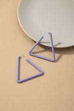 Load image into Gallery viewer, Large acrylic triangle hoop earrings with color coating
