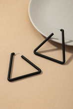 Load image into Gallery viewer, Large acrylic triangle hoop earrings with color coating
