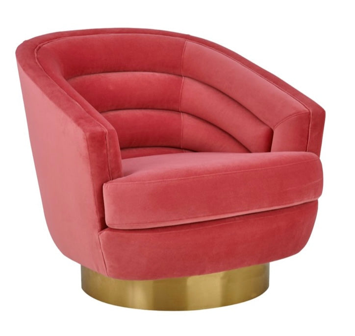 CANYON HOT PINK VELVET SWIVEL CHAIR
