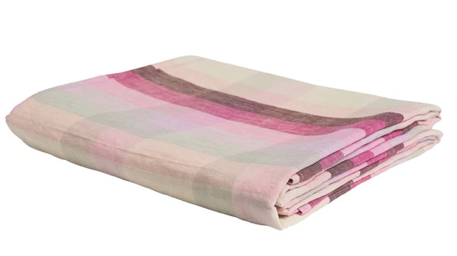 Pink Lady Linen Flat Sheet- Queen