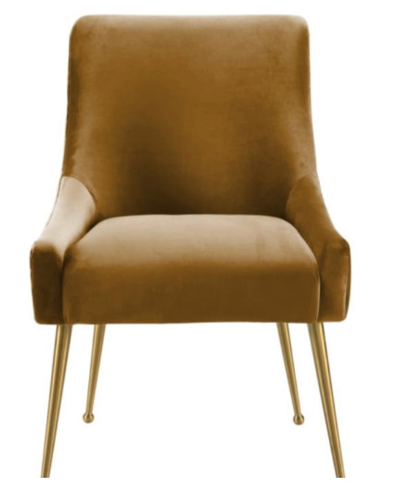 BEATRIX COGNAC VELVET SIDE CHAIR