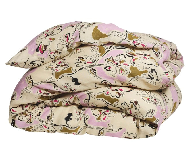 Girly Girl Linen Duvet Cover - Queen