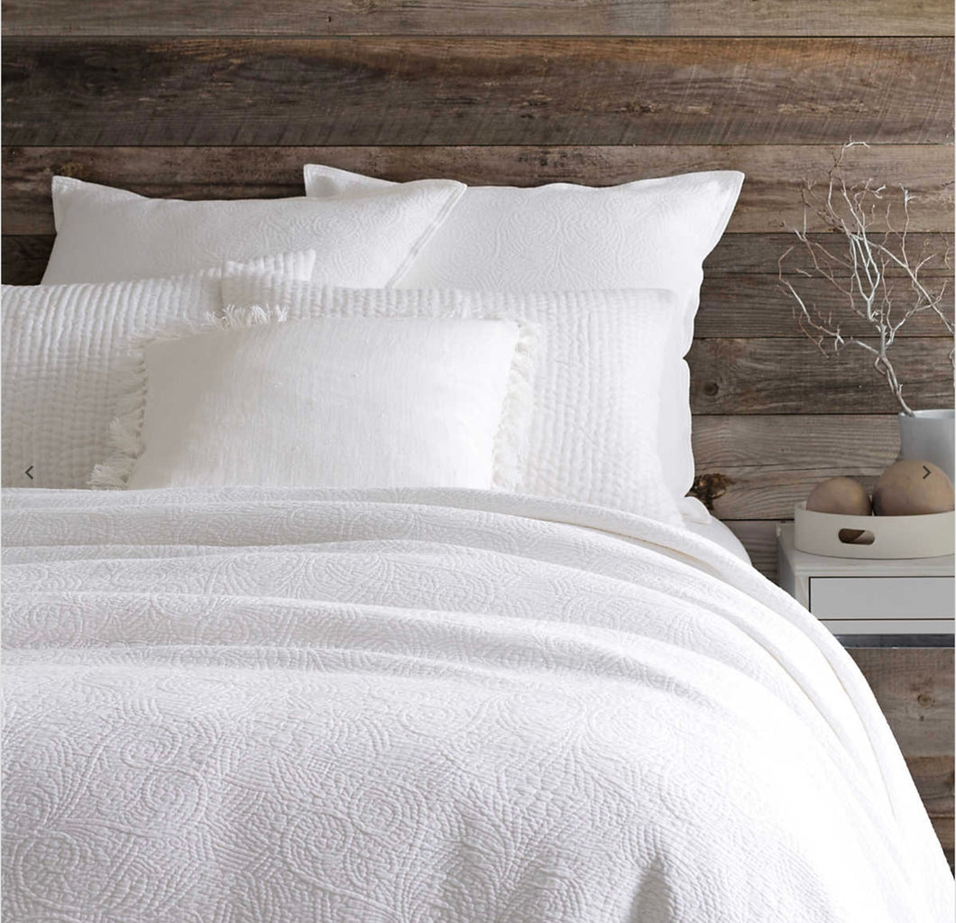 Seychelles Dove White Quilted Sham- Euro