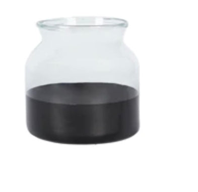 Black Colorblock Flower Vase