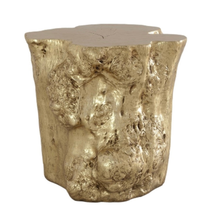 Gold tree stump side table