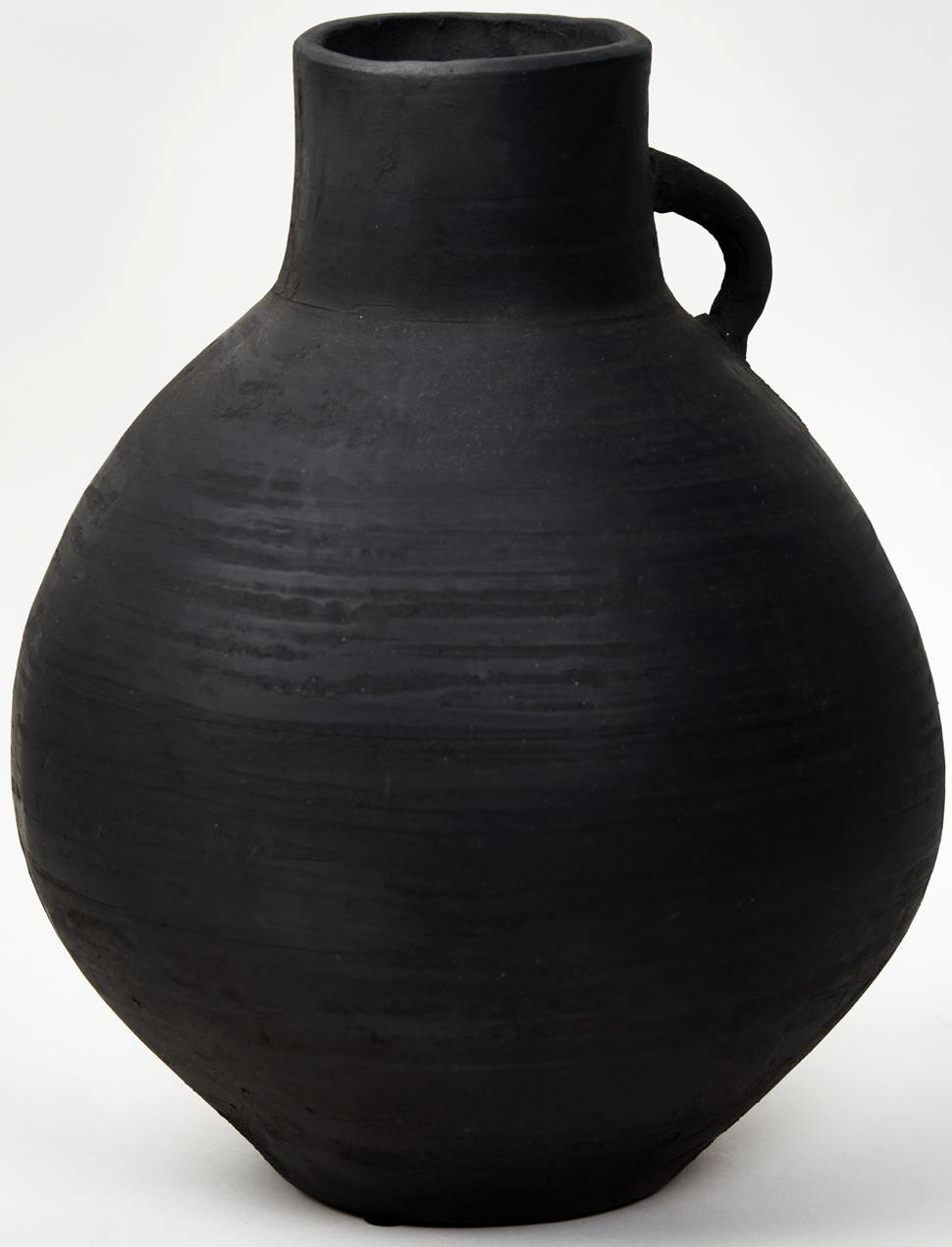 Earthy Gray Pottery Globular Vase- 12