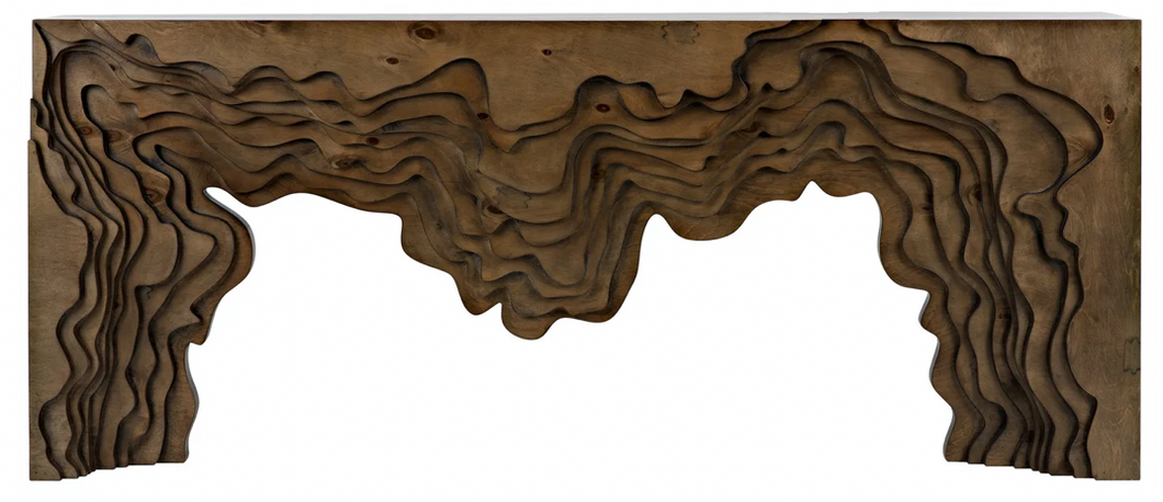 Wooden Lava Console Table