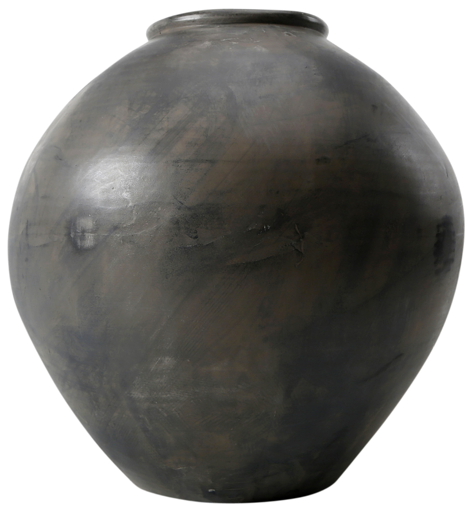 Earthy Gray Pottery Pot Conical