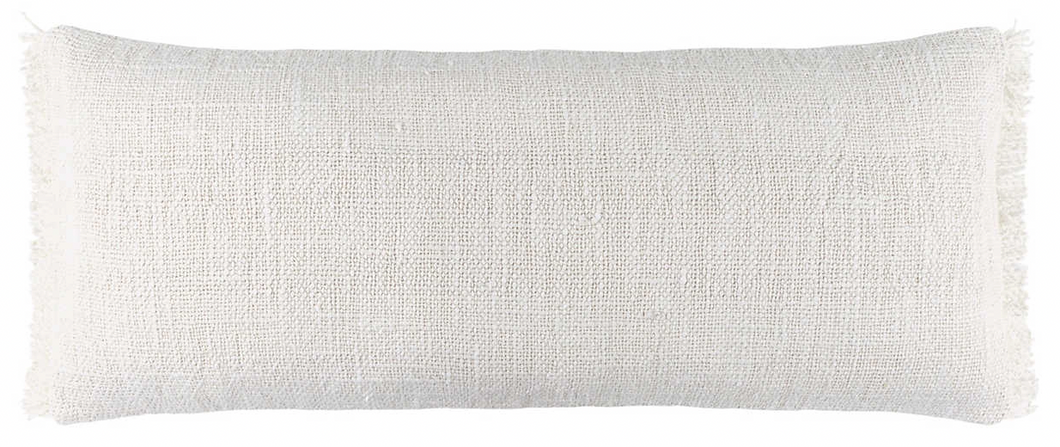 Griffin Linen Ivory Decorative Pillow- 16x40 Lumbar