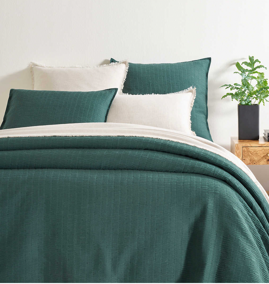 Roark Spruce Matelasse Coverlet- Queen