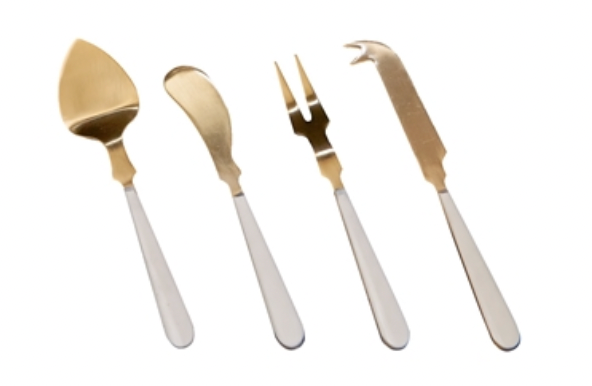 Gold & White Cheese Set