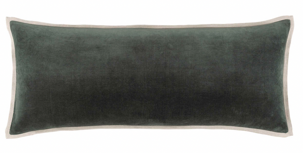 Gehry Velvet/Linen Everglade Decorative Pillow- 16x40 Lumbar
