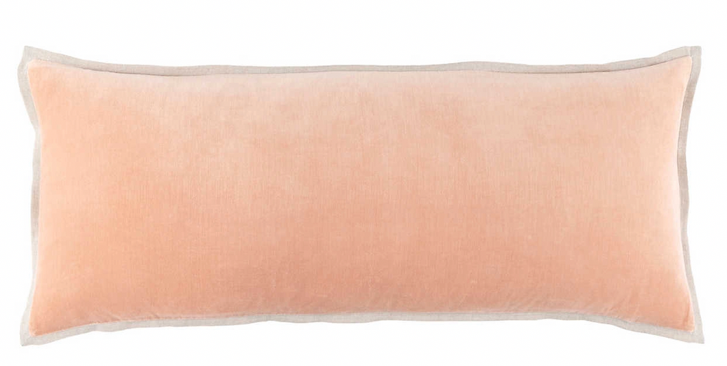 Gehry Velvet/Linen Nude Decorative Pillow- 16x40 Lumbar