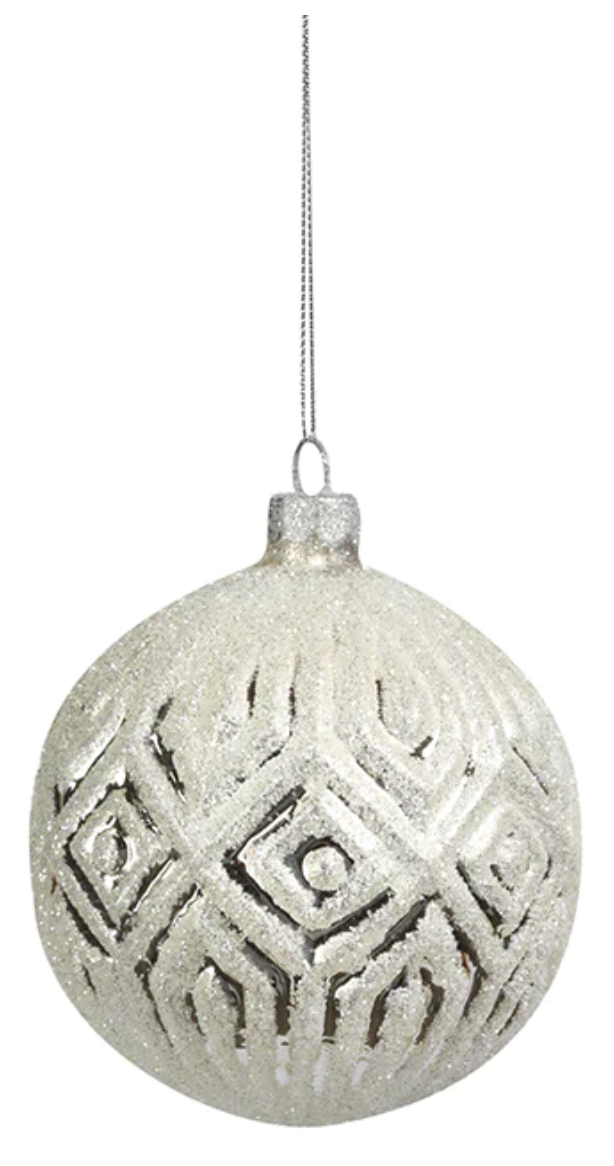 Small Silver Glitter Ornament