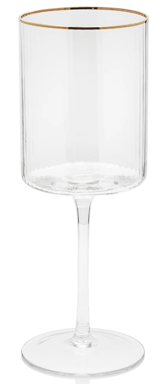 Gold Rim Wine Glass Set
